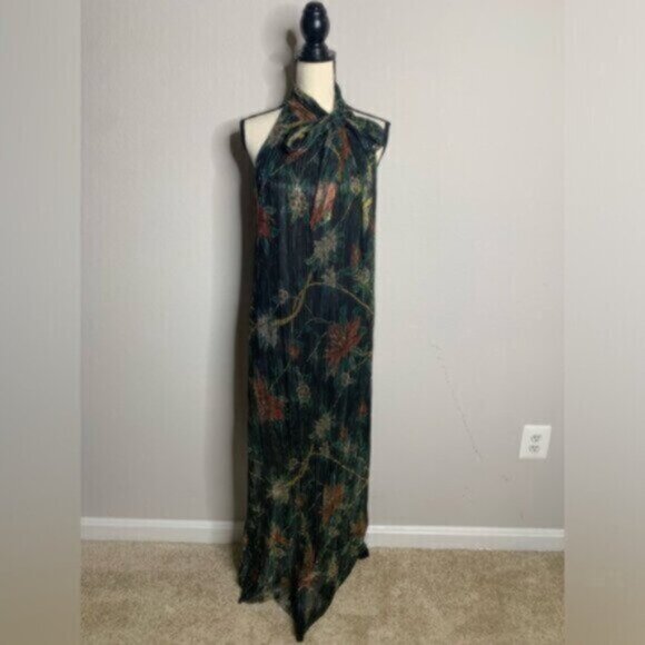 NWT Johnny Was Evelina Metallic Floral-Print Maxi Dress - Picture 12 of 15
